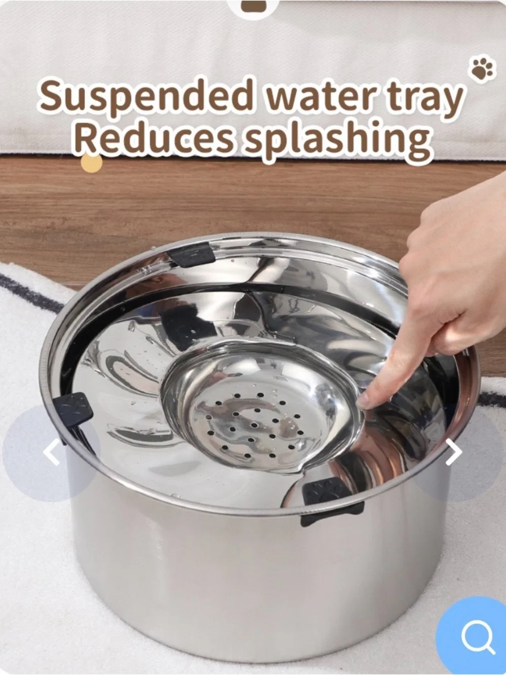 Stainless Steel Dog Water Bowl - Silver - Brand: